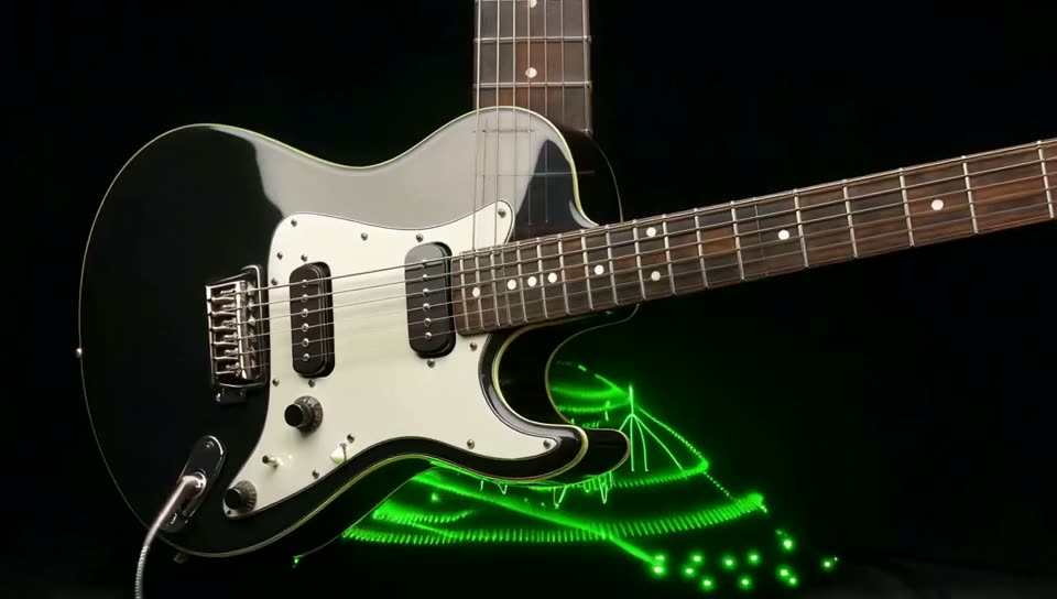 Neon green waveform preview of the live AI band response